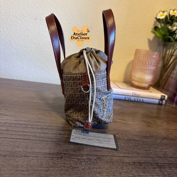 Vintage 2012 Authentic Fendi Mini Shopper Nylon mini Wristlet zucchino Pouch - Picture 3 of 16